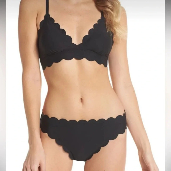 Chelsea28 black scalloped trim bikini bottom size XXS - Picture 1 of 9